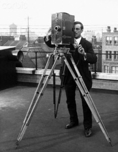 Man Using First Movie Camera, 1912